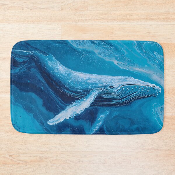 Item preview, Whale Light Blues Illustration Aesthetic Landscapes Paint Oil designed and sold by ART ATTACK ZONE.