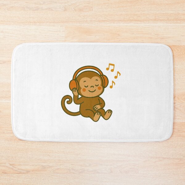 Item preview, Music Lover Monkey – Cute Headphones Character designed and sold by Joyfulfabric.