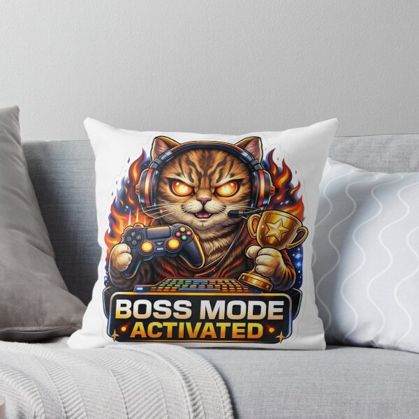 Item preview, Boss Gamer Cat Victory Fashion Funny Gaming Sticker designed and sold by MyDesignNest1.