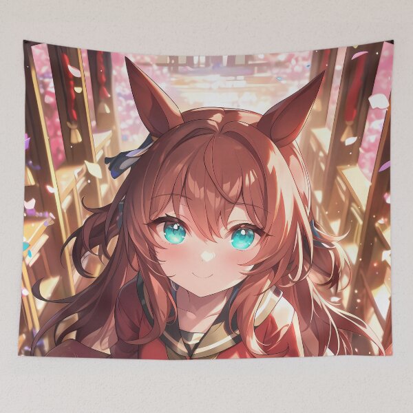 Item preview, Maruzensky Uma Musume Chibi Lantern Walk Under Cherry Blossoms designed and sold by TanglenRabbit.