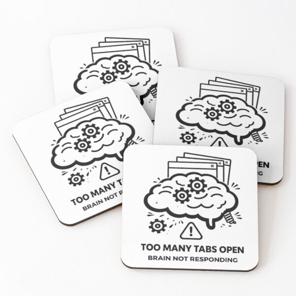 Item preview, Funny Overthinking Brain – Too Many Tabs Open: Brain Not Responding designed and sold by MS-DesignArt.