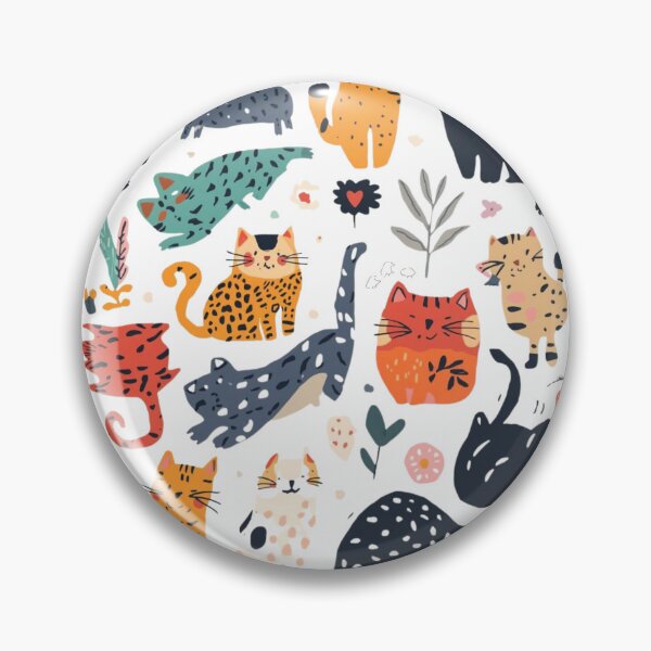 Item preview, Cats and Flowers: Colorful Pattern designed and sold by Unsololugar.