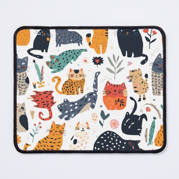 Item preview, Cats and Flowers: Colorful Pattern designed and sold by Unsololugar.