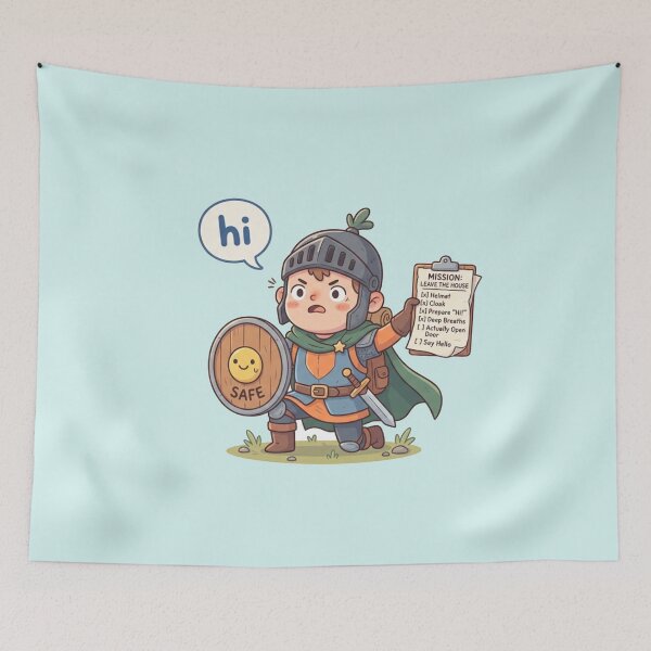 Item preview, Mentally Preparing for a 2-Minute Conversation – Introvert Humor designed and sold by Quiet Mode Studio.