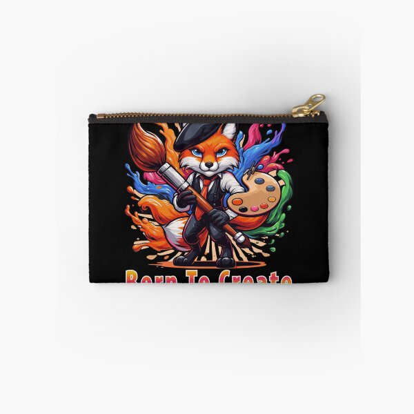 Item preview, Born To Create Artist Fox Painter Mascot Colorful Art Brush Creative Design designed and sold by AmazingEG.