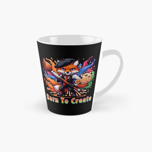 Item preview, Born To Create Artist Fox Painter Mascot Colorful Art Brush Creative Design designed and sold by AmazingEG.
