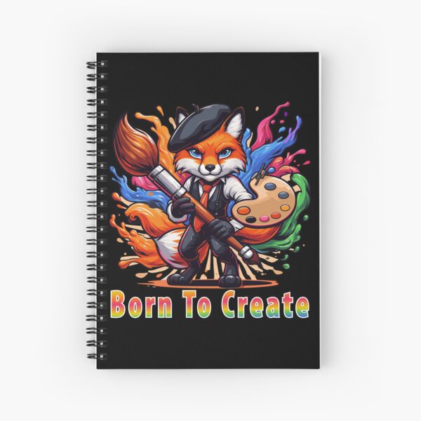 Item preview, Born To Create Artist Fox Painter Mascot Colorful Art Brush Creative Design designed and sold by AmazingEG.