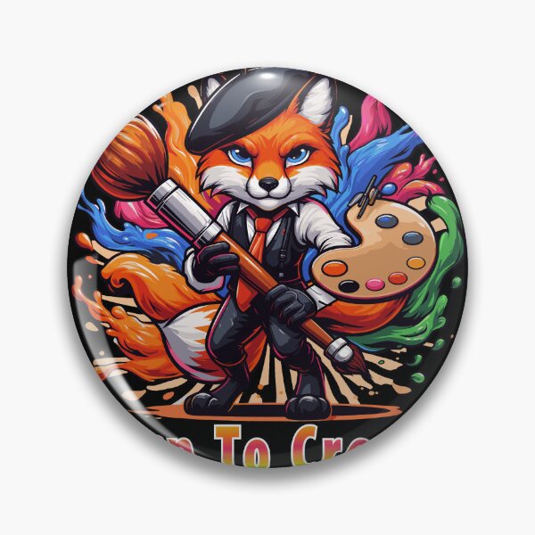 Item preview, Born To Create Artist Fox Painter Mascot Colorful Art Brush Creative Design designed and sold by AmazingEG.