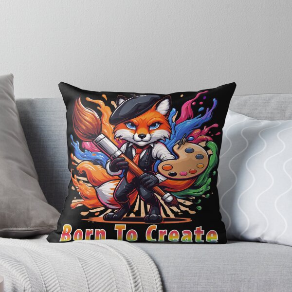 Item preview, Born To Create Artist Fox Painter Mascot Colorful Art Brush Creative Design designed and sold by AmazingEG.