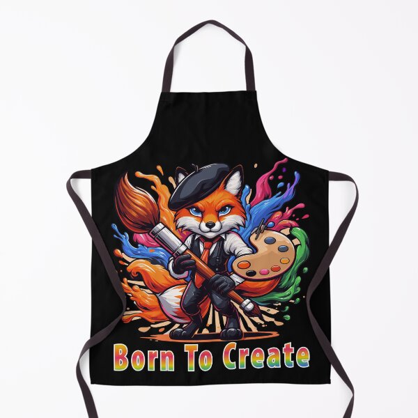 Item preview, Born To Create Artist Fox Painter Mascot Colorful Art Brush Creative Design designed and sold by AmazingEG.
