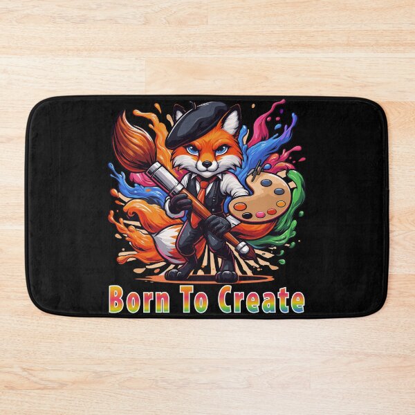Item preview, Born To Create Artist Fox Painter Mascot Colorful Art Brush Creative Design designed and sold by AmazingEG.