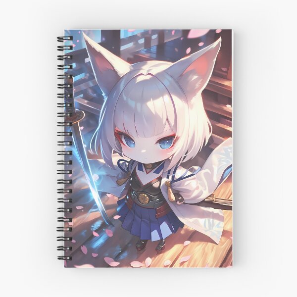 Artikelvorschau, Kaga Azur Lane Fuchsohren Chibi Kühle Töne entworfen und verkauft von TanglenRabbit.