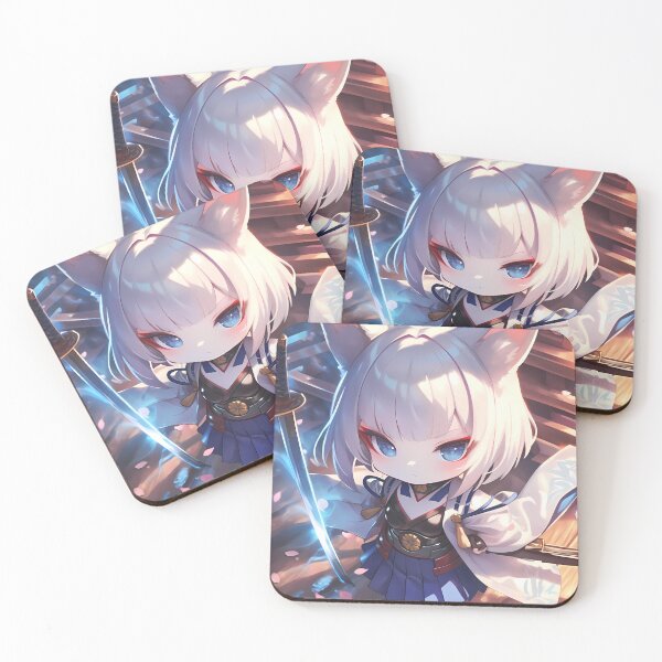 Item preview, Kaga Azur Lane Fox Ears Chibi Cool Tones designed and sold by TanglenRabbit.
