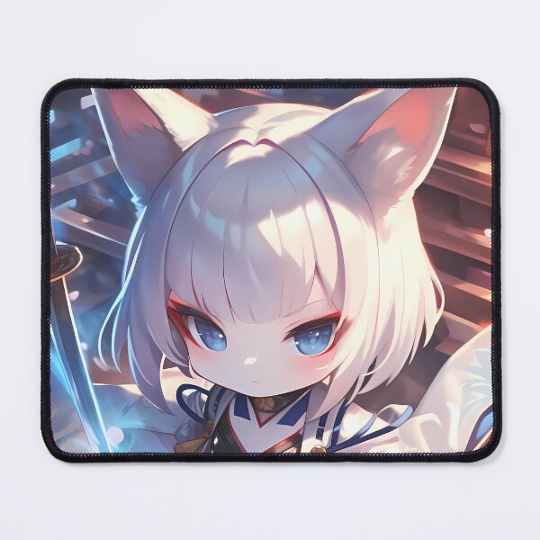 Artikelvorschau, Kaga Azur Lane Fuchsohren Chibi Kühle Töne entworfen und verkauft von TanglenRabbit.