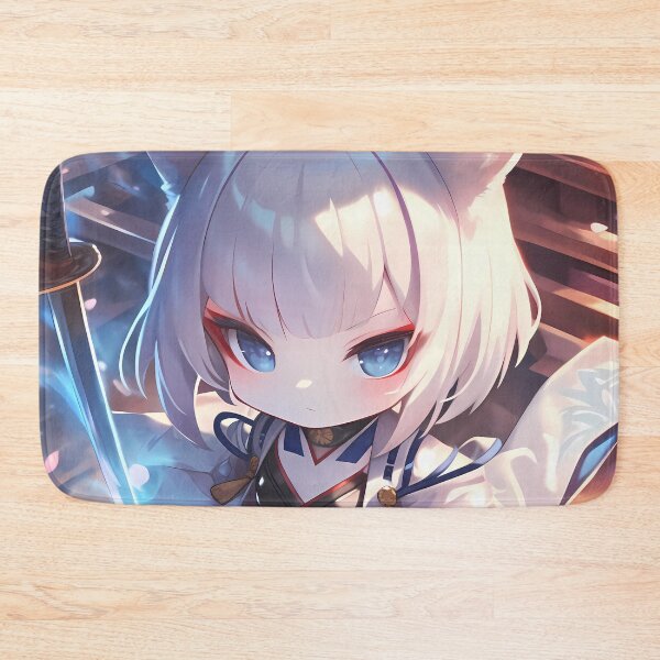 Artikelvorschau, Kaga Azur Lane Fuchsohren Chibi Kühle Töne entworfen und verkauft von TanglenRabbit.