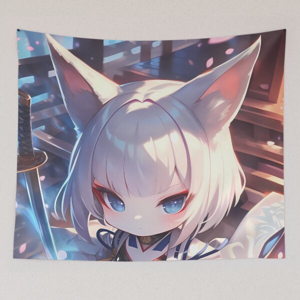 Item preview, Kaga Azur Lane Fox Ears Chibi Cool Tones designed and sold by TanglenRabbit.