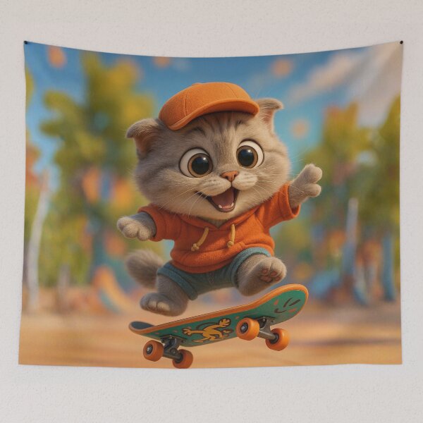 Item preview, Skater Scottish Fold Cat designed and sold by Sillytoe.