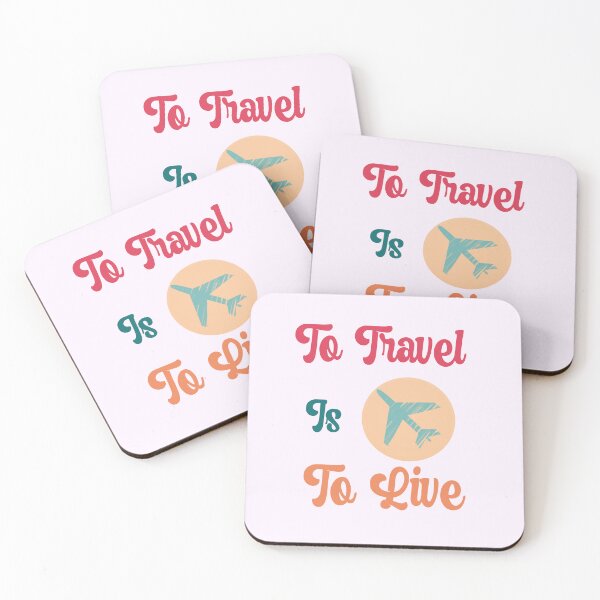 Item preview, To Travel Is to Live Quote with Airplane Circle Illustration designed and sold by Inkworksbyshery.
