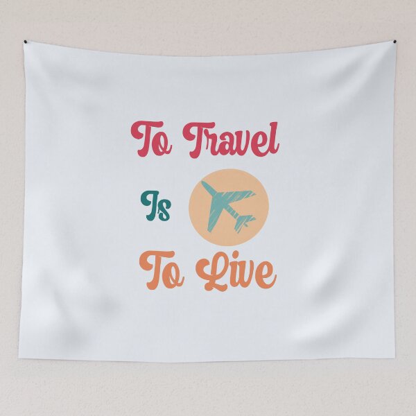 Item preview, To Travel Is to Live Quote with Airplane Circle Illustration designed and sold by Inkworksbyshery.