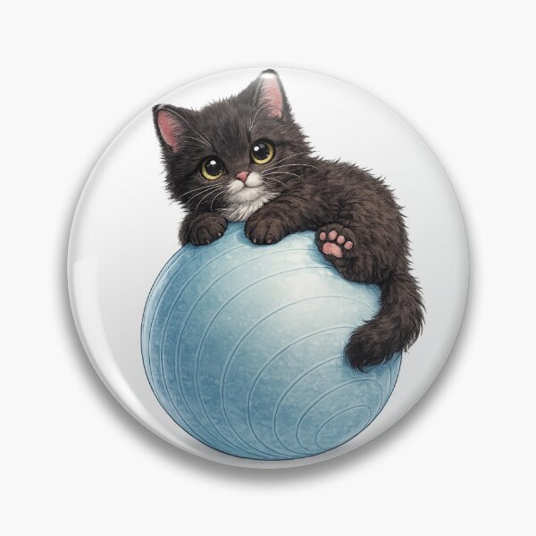 Item preview, black cat on a yoga ball designed and sold by PasoaPaso2025.