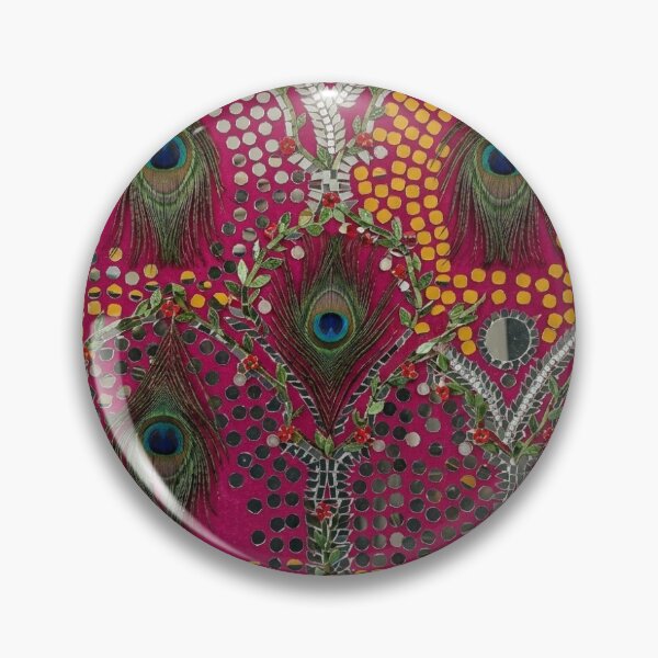 Artikelvorschau, Königliches Pfauenmosaik – Fuchsia- und Spiegelkunst-Hintergrund entworfen und verkauft von urvashiagra78.