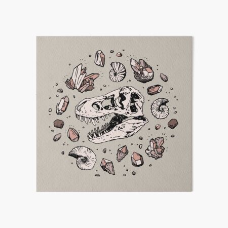 Geo-rex Vortex | Rose Quartz | Dinosaur Skull Fossil Art Art Board Print