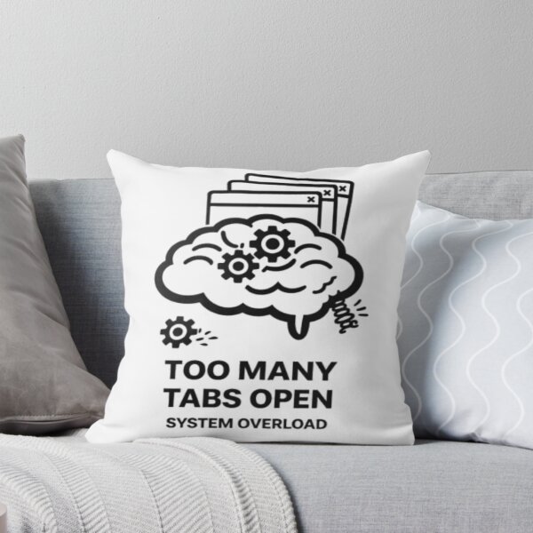 Item preview, Funny Overthinking Brain – Too Many Tabs Open: System Overload designed and sold by MS-DesignArt.