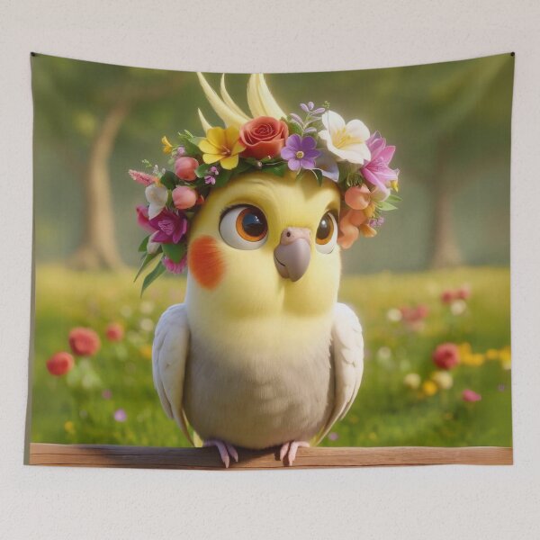 Item preview, Lutino Cockatiel in Bloom designed and sold by Sillytoe.