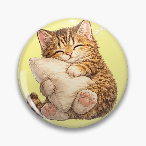 Item preview, cat hugging a pillow designed and sold by PasoaPaso2025.