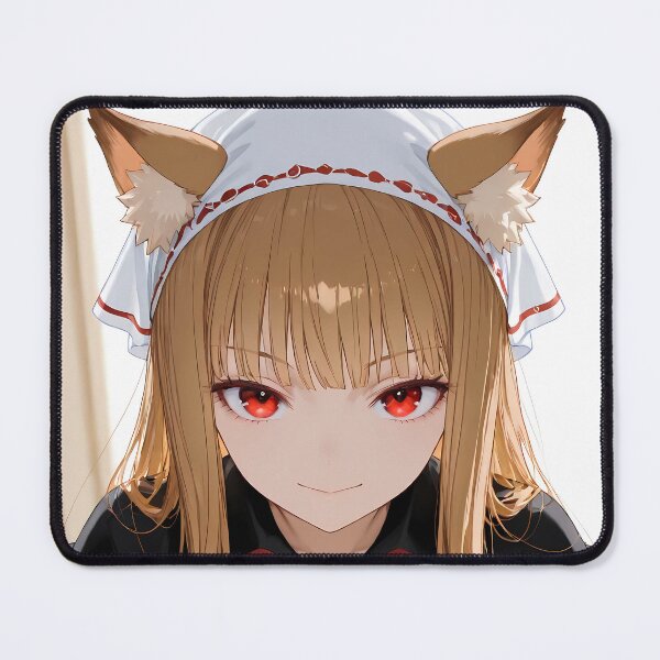 Item preview, Holo Spice And Wolf Headscarf Closeup Wolf Ears Red Eyes designed and sold by TanglenRabbit.