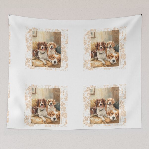 Item preview, Dogs with Flowers: Decorative Vintage Portrait designed and sold by Unsololugar.
