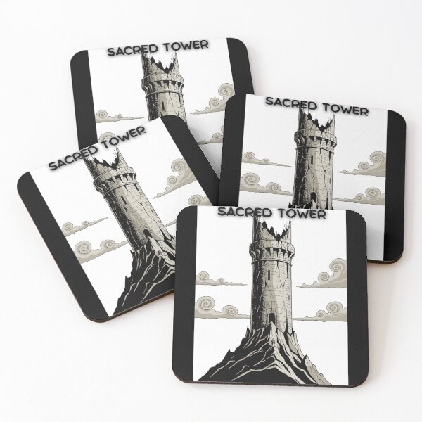 Item preview, Ruined Tower Scene, in a minimalist comic or manga style designed and sold by Gamershop22025.