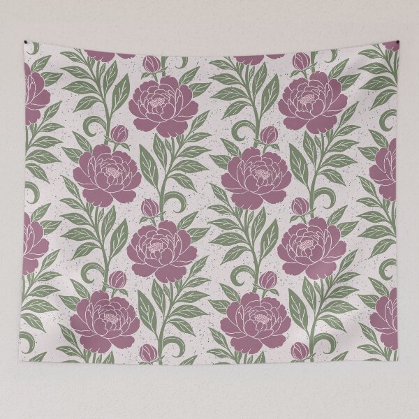 Item preview, Large scale of Dusty Mauve Peony Botanical Seamless Floral Pattern Design designed and sold by DColourMuse.