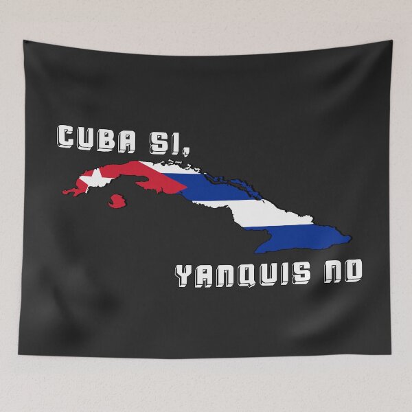 Item preview, Cuba Sí Yanquis No Flag Map Art Print | Anti-Imperialist Cuban Slogan Poster - Revolutionary Latin American Politics, Cuban Pride Decor & Protest Stickers designed and sold by RevolutionToday.
