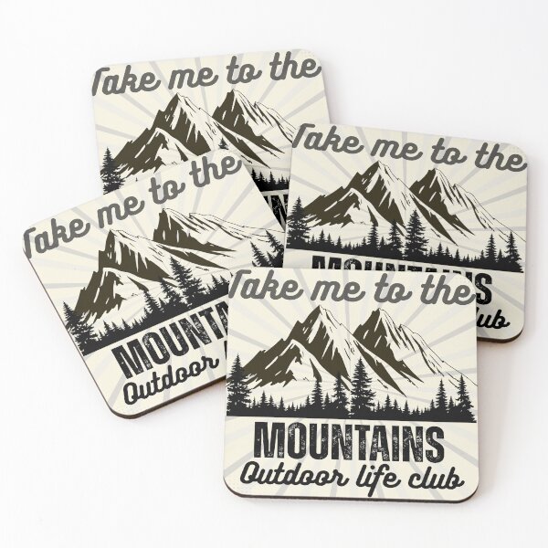 Item preview, Take Me To The Mountains Outdoor Life Club Vintage Hiking Design designed and sold by Negisandeep studio.