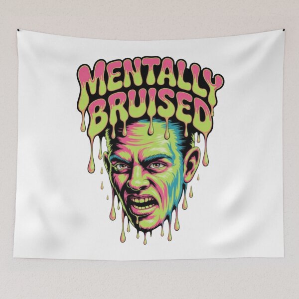 Item preview, Mentally Bruised Psychedelic Drip Graphic Tee designed and sold by NewUSShop.