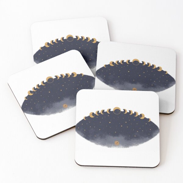 Item preview, Moon Phases Wall Art, Celestial Minimalist Print, Lunar Phases Poster, Astrology Decor, Gold Navy Space Art, Boho Cosmic Design designed and sold by Dreprogress.