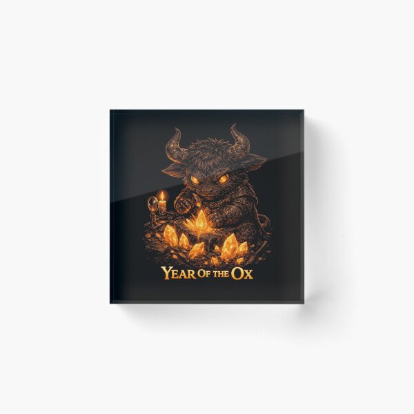 Item preview, Year of the Ox – Mystical Zodiac Ox Graphic Black  designed and sold by printedartgoods.