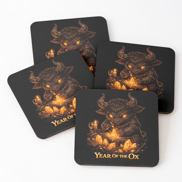 Item preview, Year of the Ox – Mystical Zodiac Ox Graphic Black  designed and sold by printedartgoods.