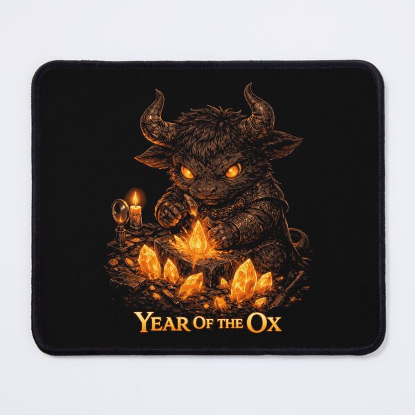 Item preview, Year of the Ox – Mystical Zodiac Ox Graphic Black  designed and sold by printedartgoods.