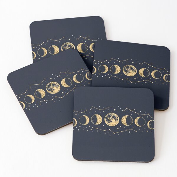 Item preview, Moon Phases Wall Art, Celestial Minimalist Print, Lunar Phases Poster, Astrology Decor, Gold Navy Space Art, Boho Cosmic Design designed and sold by Dreprogress.