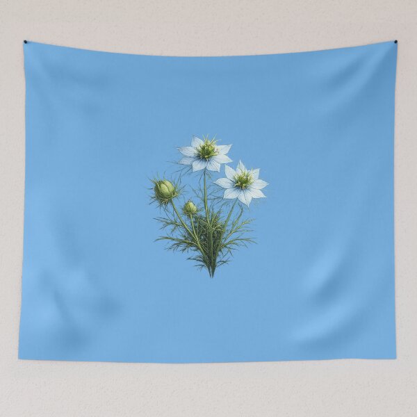 Item preview, Nigella Grace – Love-in-a-Mist Botanical Circle Design designed and sold by TheJoyfulPen.