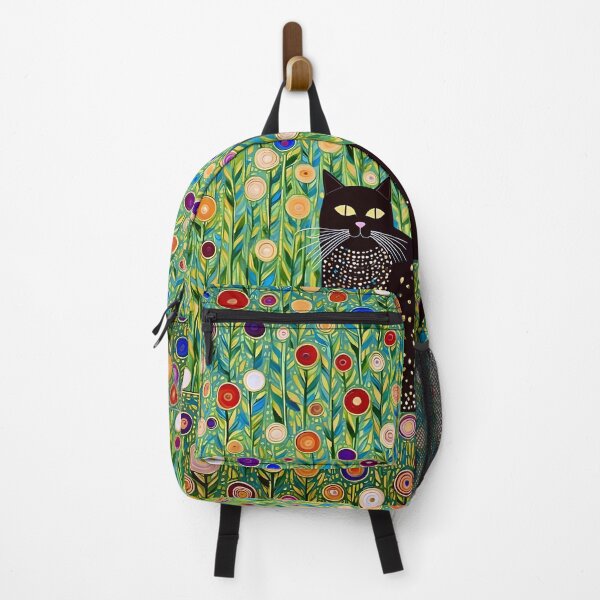 Item preview, Gustav Klimt Funny Black Cat in Flower Garden designed and sold by Vicky Brago-Mitchell®.