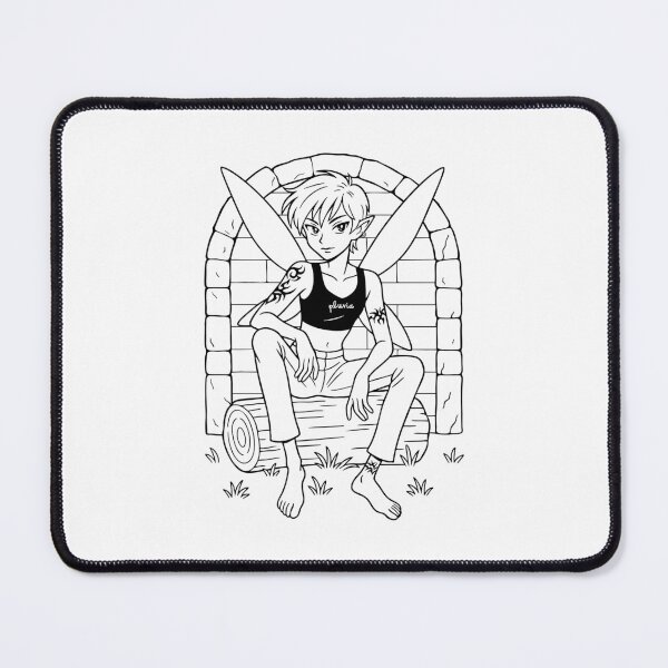 Item preview, Kest - Tribal Tattoo Traveling Wayfarer Fae | Black and White pluvia Linework Fantasy Art designed and sold by yearningviolet.