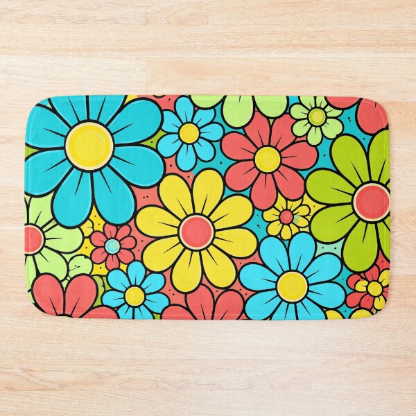 Item preview, Retro 70s Flower Power Pattern - Colorful Boho Hippie Floral Art designed and sold by Far Out Goods.