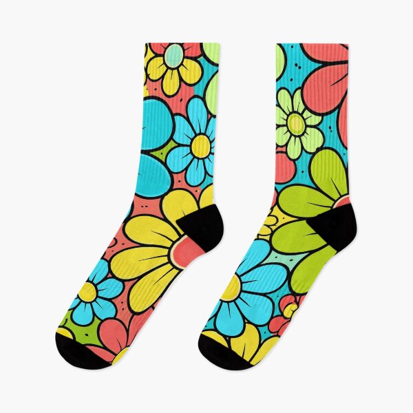 Item preview, Retro 70s Flower Power Pattern - Colorful Boho Hippie Floral Art designed and sold by Far Out Goods.