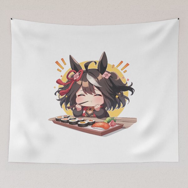 Aperçu de l'œuvre Kitasan Black Uma Musume Pretty Derby Cute Sushi Break créée et vendue par Spraykart.