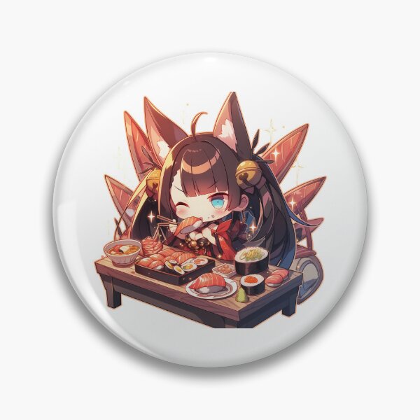 Item preview, Noshiro Azur Lane Winking Chibi Sushi Vibes designed and sold by Spraykart.