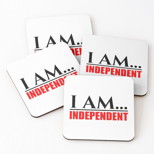 Item preview, I Am Independent Black and Red Text designed and sold by On The Rise Designs.