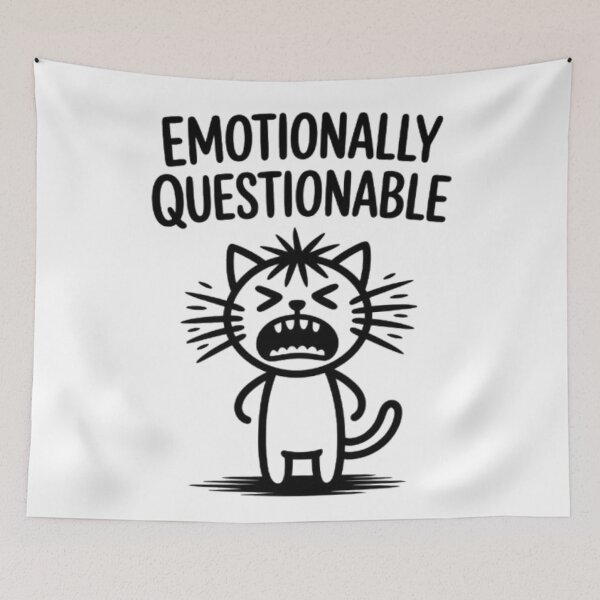 Item preview, Emotionally Questionable Funny Cat Cartoon Streetwear Graphic designed and sold by NewUSShop.